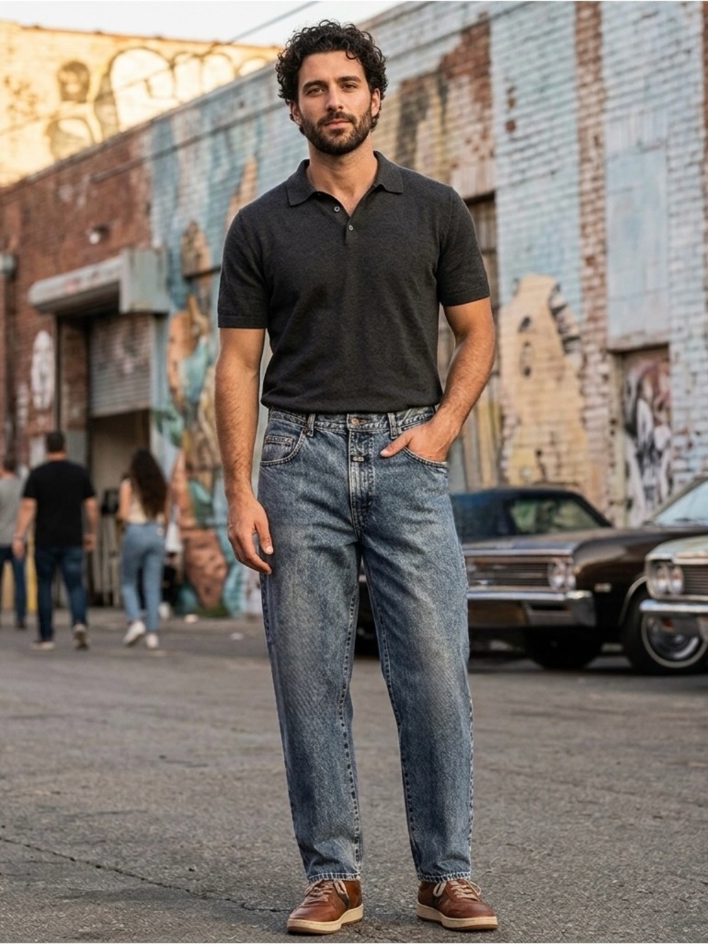 BOSS by I.G Design Men's Baggy Blue Jeans 14/172/34